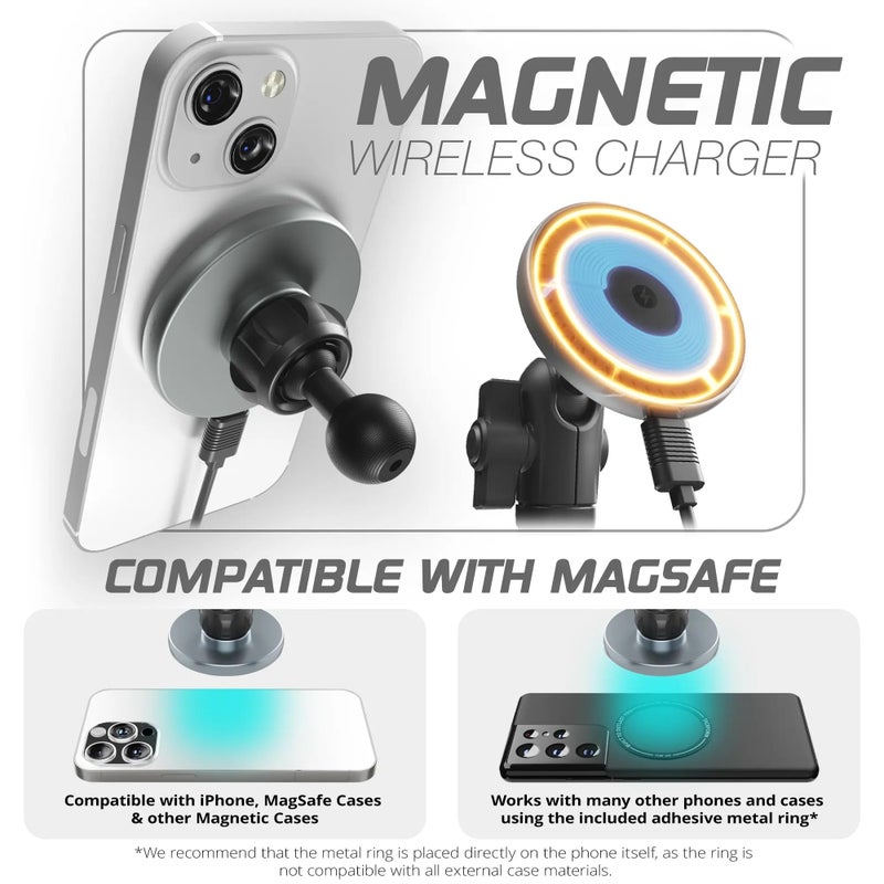 Tackform 20 Series High Strength Magnetic Wireless Charging Phone Holder with 20mm Ball - Compatible with MagSafe and Bulletpoint | NOT for Use with 1" / 25.4mm / B Sized Systems - Image 5