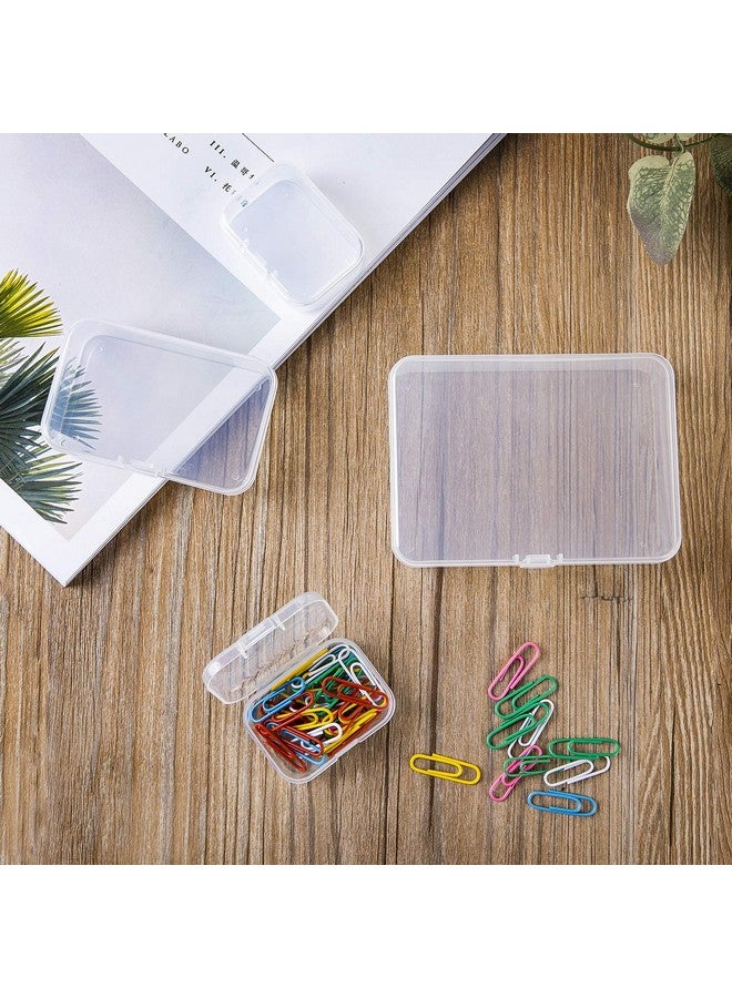LJY 28 Pieces Mixed Sizes Rectangular Empty Mini Plastic Storage Containers with Lids for Small Items and Other Craft Projects (Clear) - Image 5