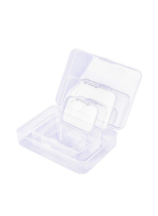 LJY 28 Pieces Mixed Sizes Rectangular Empty Mini Plastic Storage Containers with Lids for Small Items and Other Craft Projects (Clear) - Image 4