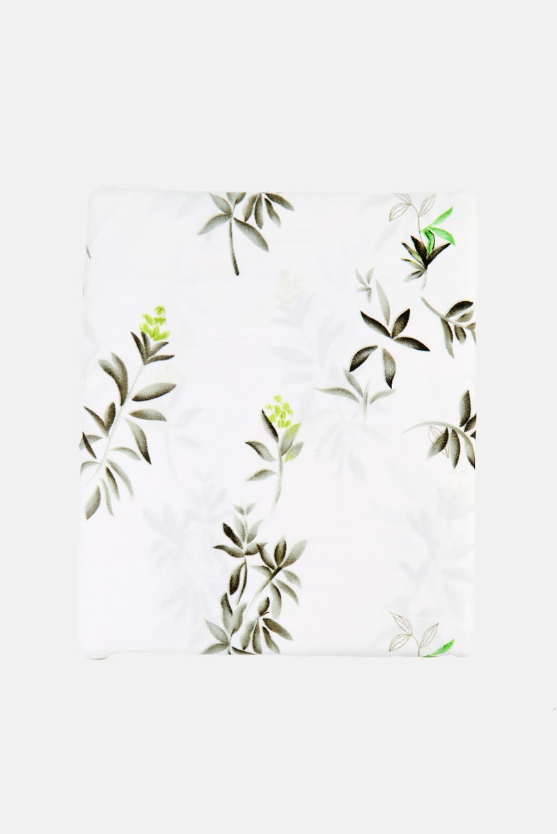 Catherine Malandrino 3 Pieces Floral Print Microfiber Bedsheet Set, White  - Image 2