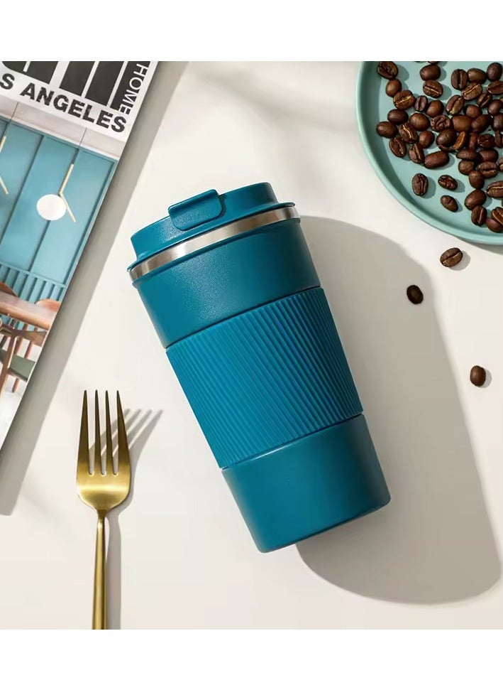 Generic - Tumbler Insulated Cup Thermal Travel Coffee Mug with Lid Thermos Water Bottle Stainless Steel Double Wall Vacuum Flasks Drinkware Ice and Hot Drinks for Home Office Outdoor Works (Blue) - Image 1