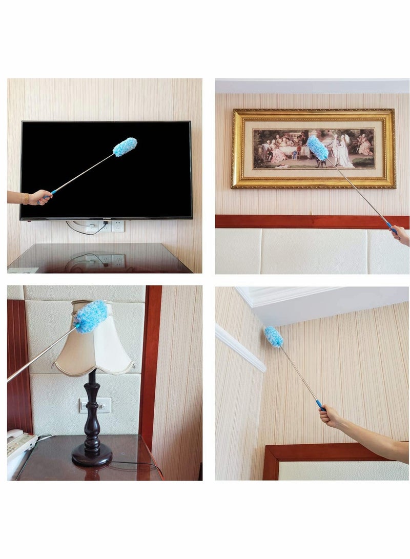 سيوسي 4 Pcs Microfiber Duster Microfiber Hand Duster Washable Microfibre Cleaning Tool Extendable Dusters for Cleaning Office Car Computer Air Condition Washable Duster - Image 2