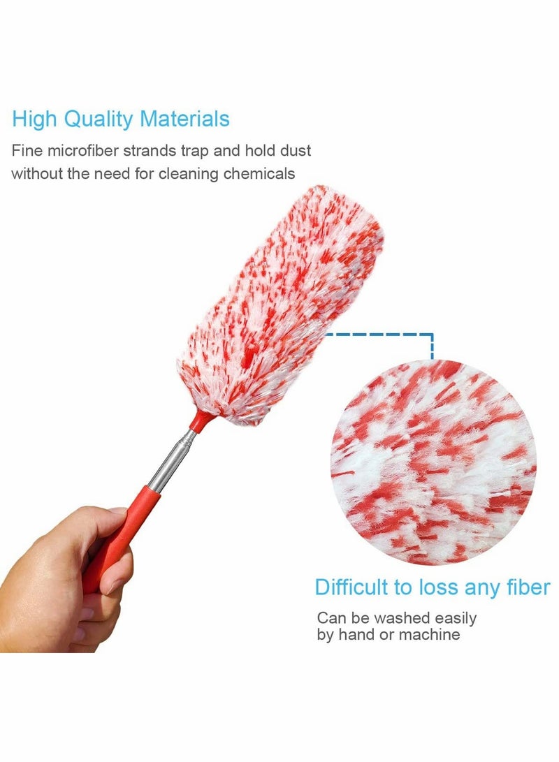 سيوسي 4 Pcs Microfiber Duster Microfiber Hand Duster Washable Microfibre Cleaning Tool Extendable Dusters for Cleaning Office Car Computer Air Condition Washable Duster - Image 5