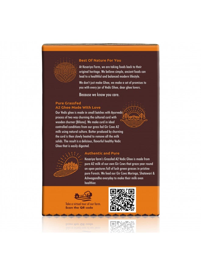 VEDIC GHEE Vedic Ghee Premium A2 Gir Cow Cultured Ghee from Kesariya Farm, Vedic Bilona Two Way Hand Churned, Indian Gir Cow Ghee Pure A2 Ghee Natural & Healthy Non-GMO, Lab Certified (500ml) - Image 3