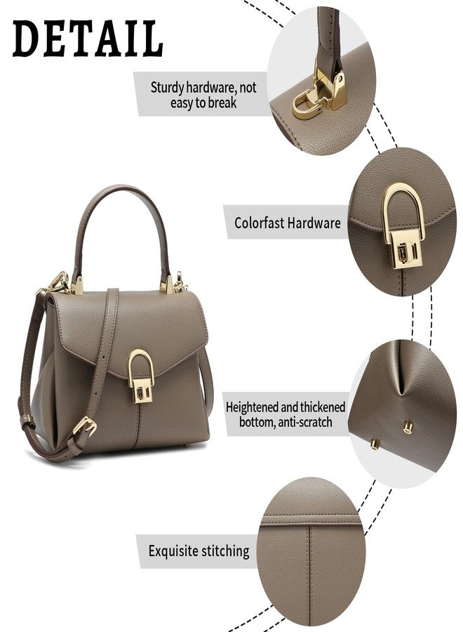 compuda Top Handle Bag Small Purses and Handbags for Women Fashion Leather Shoulder Bag,Purses for Women,Metal Button Lock. - Image 4