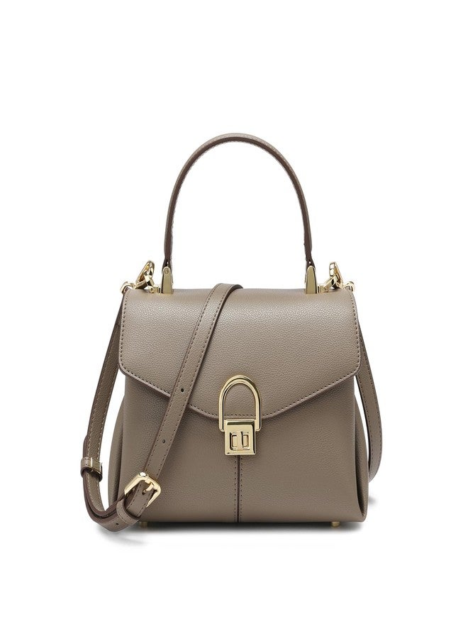 compuda Top Handle Bag Small Purses and Handbags for Women Fashion Leather Shoulder Bag,Purses for Women,Metal Button Lock. - Image 1