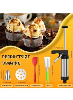 AirYoung Cookie Press, Stainless Steel Cookie Press Set with 13 Cookie Trays and 8 Frosting Nozzles, Cookie Press for Making and Decorating Cookie Sets, Buttercream Framing Gun Baking Molds  - Image 3