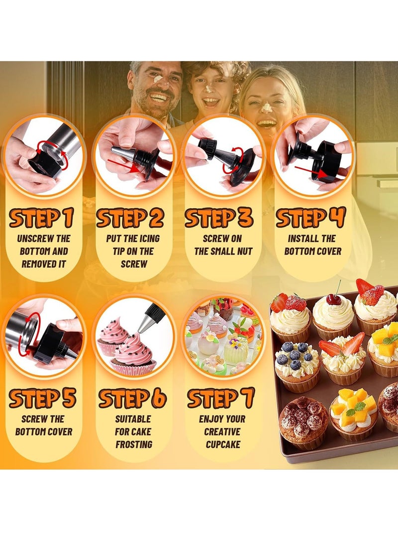 AirYoung - Cookie Press, Stainless Steel Cookie Press Set with 13 Cookie Trays and 8 Frosting Nozzles, Cookie Press for Making and Decorating Cookie Sets, Buttercream Framing Gun Baking Molds - Image 1