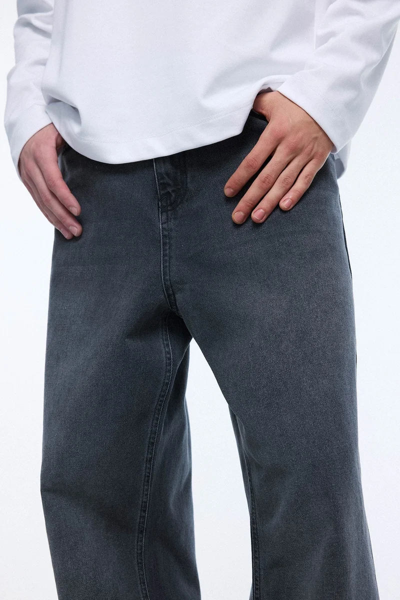 Defacto  Baggy Fit Regular Hem Cotton Trousers for Men | Best Price UAE