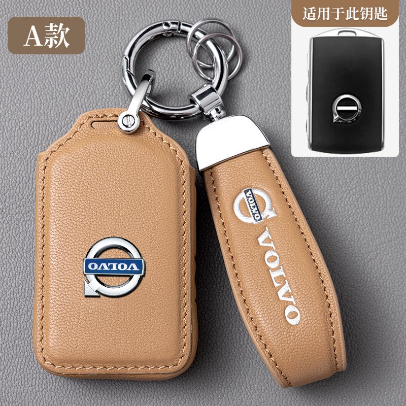 Volvo Premium Sheepskin Key Case for Volvo XC60, S90, S60, V60, V90 - Elegant Business Style - Image 1