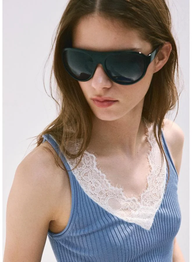 Mango 50-CELESTE Lace Lyocell Top for Women | Best Price UAE