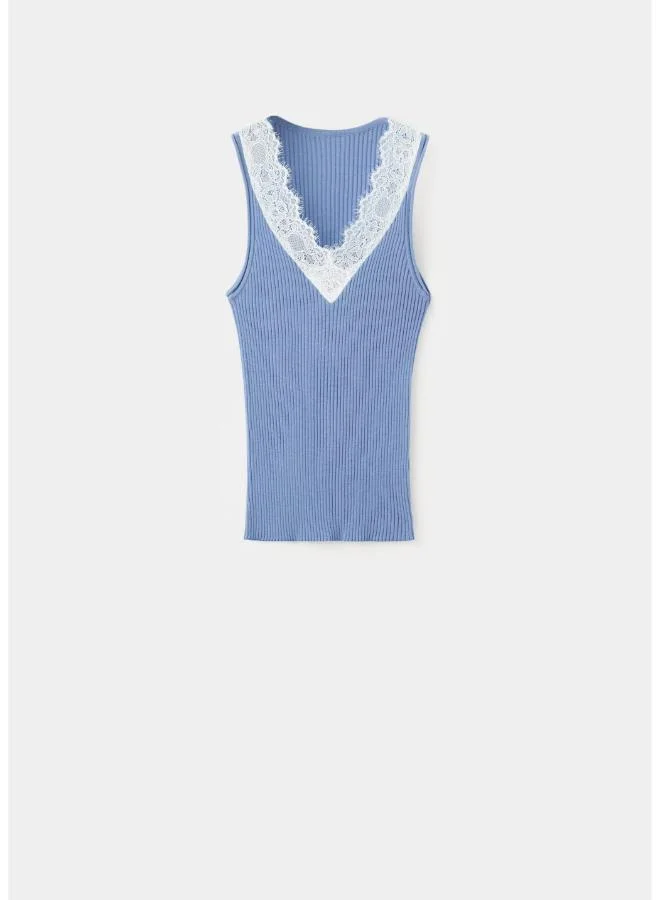 Mango 50-CELESTE Lace Lyocell Top for Women | Best Price UAE