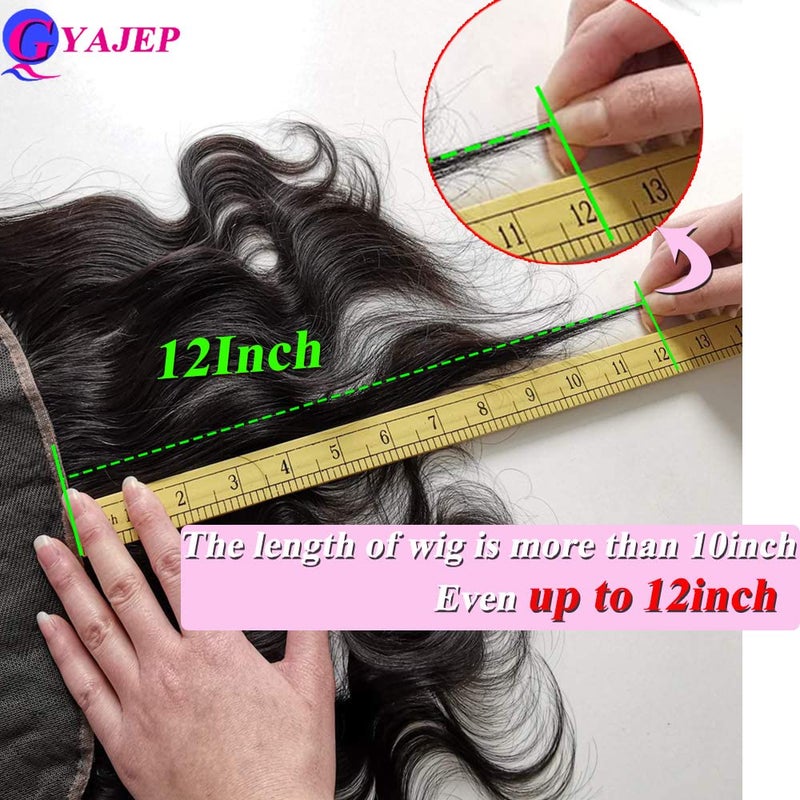 GYAJEP 14 Inch 13x6 Lace Frontal Body Wave HD Transparent Frontal Ear to Ear 13x6 Lace Frontal Closure With Baby Hair Free Part 100% Virgin Human Hair Closure Natural Hairline 150% Density - Image 4