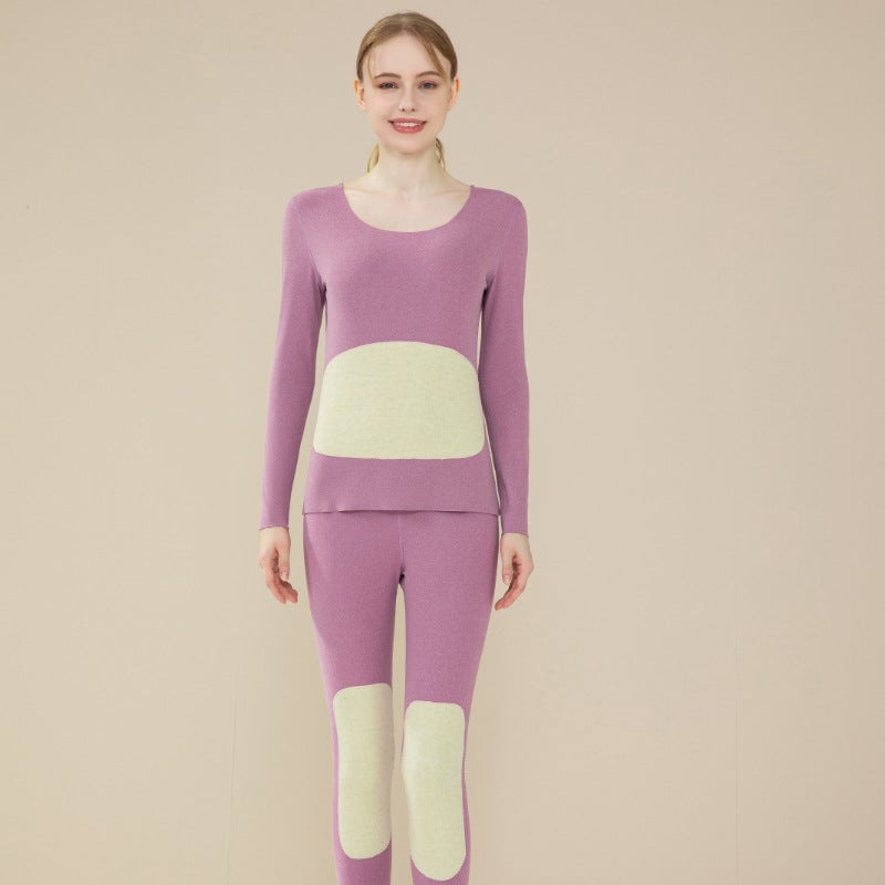 2024 Seamless Mens Thermal Set Women - taro purple suit