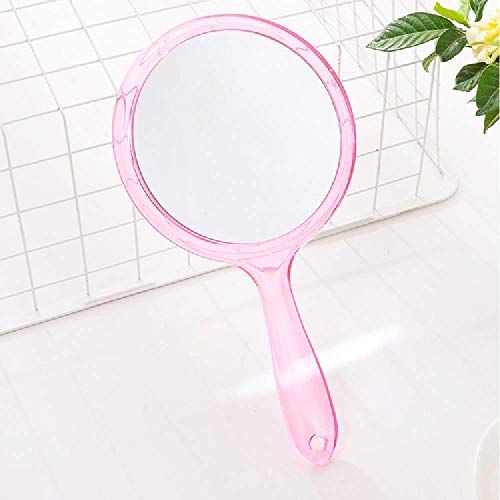 TOPYHL Makeup Hand Mirror DoubleSided 3X 1x Magnifying Large Travel Handheld Mirror Cosmetic Mirror Acrylic Clear Finish Round Mirror Pink - Image 5