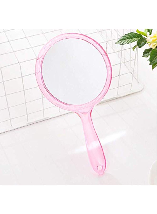 TOPYHL Makeup Hand Mirror DoubleSided 3X 1x Magnifying Large Travel Handheld Mirror Cosmetic Mirror Acrylic Clear Finish Round Mirror Pink - Image 4
