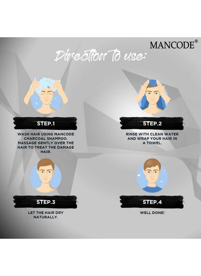 MAN CODE Mancode Charcoal Hair Shampoo For Men Infused With Activated Charcoal Helps To Deep Cleanse Soothe Scalp Repair Dry & Damaged Hair 200Ml  - Image 5