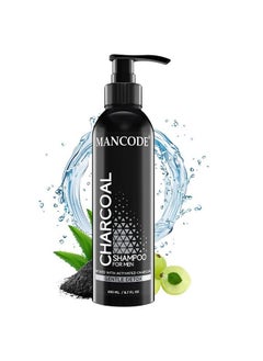 MAN CODE Mancode Charcoal Hair Shampoo For Men Infused With Activated Charcoal Helps To Deep Cleanse Soothe Scalp Repair Dry & Damaged Hair 200Ml  - Image 1