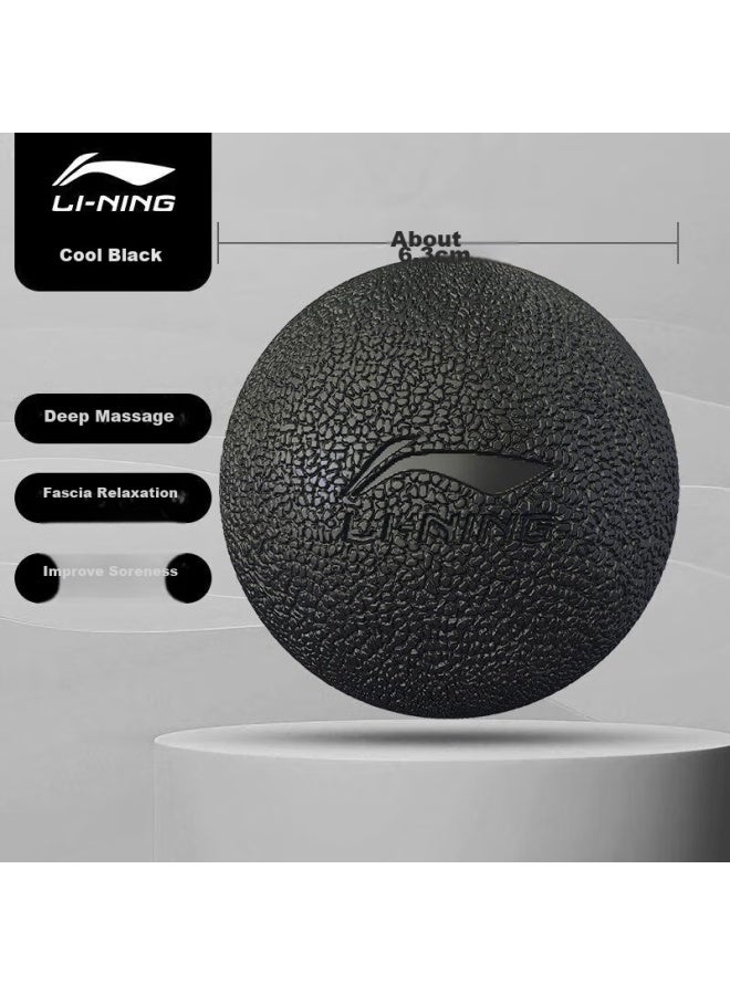 Li-Ning Li Ning Fascia Ball, Muscle Relaxation, Yoga Massage, Exercise Fitness Ball, Hand Grip, Foot Massage, Fascia Ball, Black  - Image 1