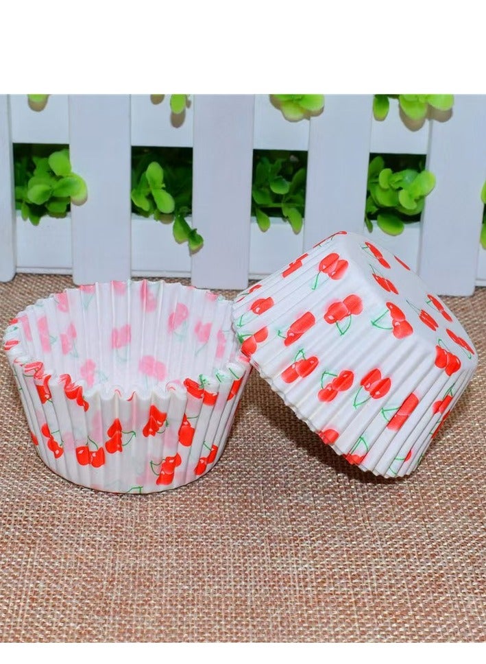 100pcs / set ورقة الكعكة الكعكة الكعكة الكعكة علبة الخبز ، يمكن التخلص منها الكعكة الكعكة علبة الخبز العفن 6.8x5x3cm - لون الكرز