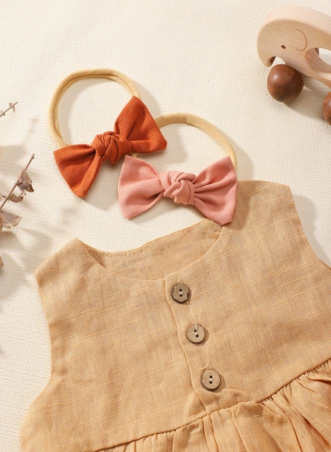 jollybows 20PCS 3.2" Baby Girls Linen Headbands Hair Bows Stretchy Nylon Hairbands for Newborn Infant Toddler Hair Accessories - Image 3