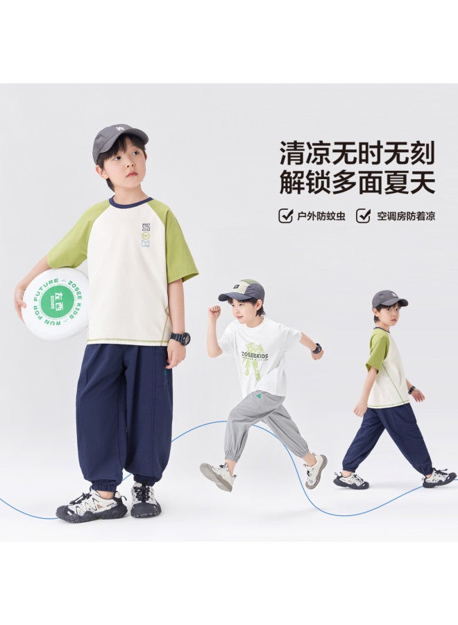Zuoxi Boys' Pants Summer Thin Long Trousers Kids Quick-dry Mosquito-proof Joggers Breathable Cooling Athletic Wear Trendy Big Boys' Clothing - Image 5