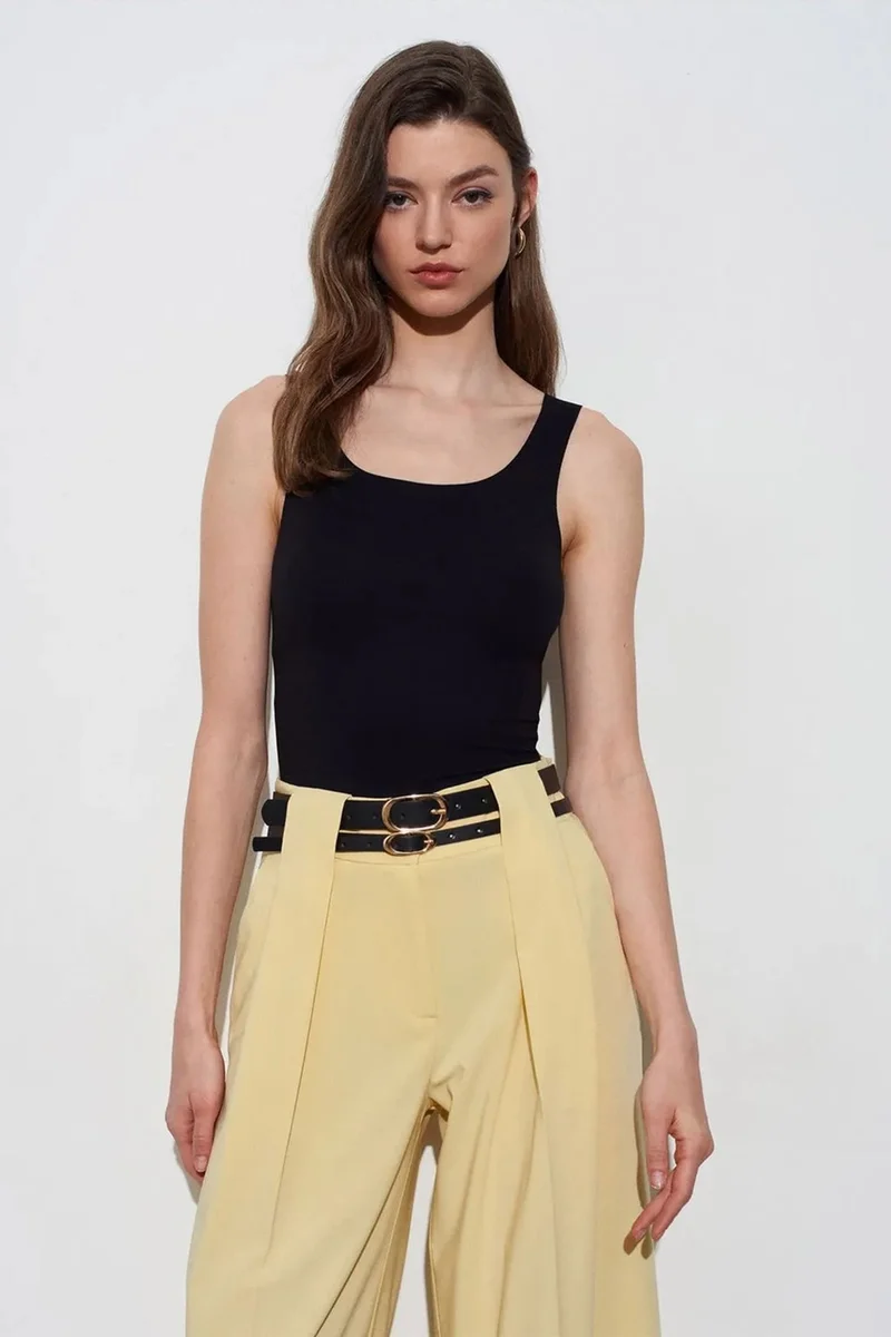 DILVIN Fitted Sleeveless Cotton-blend Cami Blouse