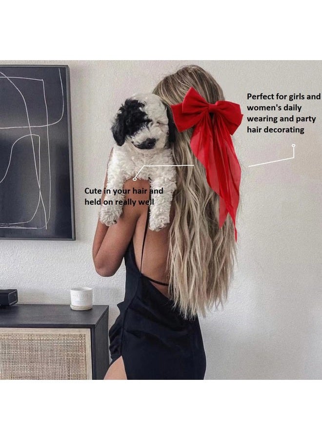 Tobeffect Hair Bows for Women Girls Hair Ribbon Bow Hair Clips with Long Tails Vintage Hair Accessories for Women - Image 4