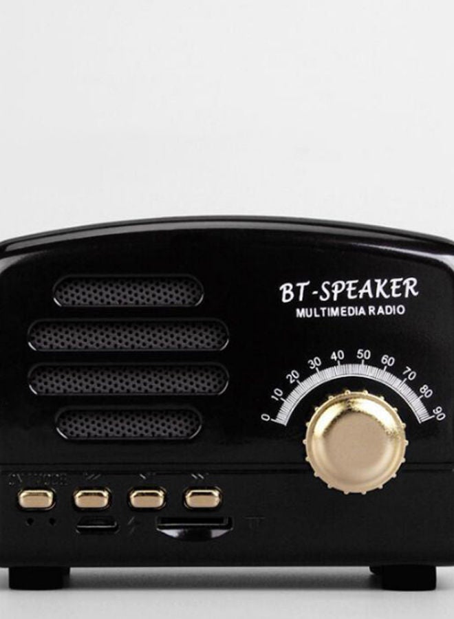 NIBEMINENT Wireless Multimedia Radio Pattern Bluetooth Speaker Black/Gold - Image 2