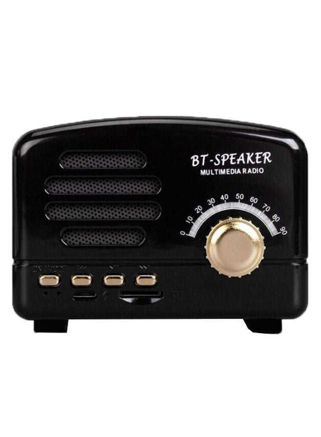 NIBEMINENT Wireless Multimedia Radio Pattern Bluetooth Speaker Black/Gold - Image 1