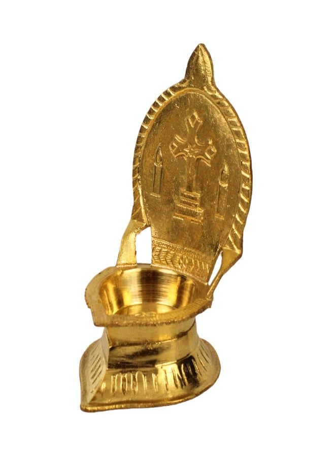 Putrika Traditional Handcrafted Brass Jesus Madha Vilakku |Christian Diya|Christian Religious Rituals and Prayer [Weight: 210gm][Height: 11cm](Cross) - Image 5