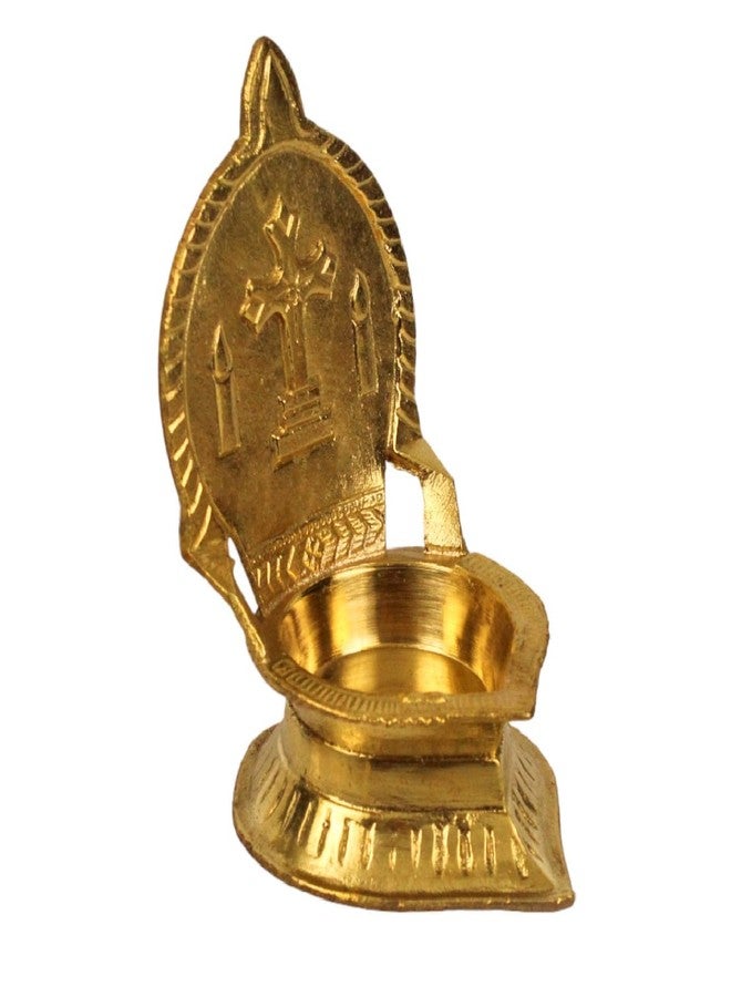 Putrika Traditional Handcrafted Brass Jesus Madha Vilakku |Christian Diya|Christian Religious Rituals and Prayer [Weight: 210gm][Height: 11cm](Cross) - Image 2