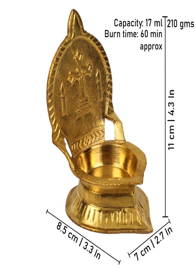 Putrika Traditional Handcrafted Brass Jesus Madha Vilakku |Christian Diya|Christian Religious Rituals and Prayer [Weight: 210gm][Height: 11cm](Cross) - Image 4