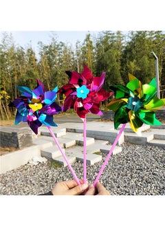 Generic Stall Push Sweep Code Small Gifts Outdoor Kindergarten Activities Gifts Plastic Flakes Small Windmill Manufacturers Postage-Color:Six-leaf Single-wheel Windmill (pattern Mixed Hair) 20 Pcs  - Image 4