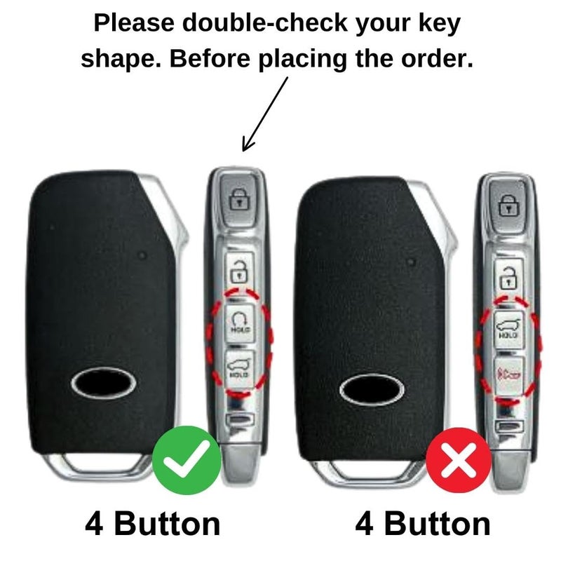 Keycept™ Tristar Key Cover for Kia Seltos 2024, 2023 Facelift HTX | Sonet Facelift | Carens | Carens Clavis | X Line | Carens Prestige 4 Button Smart Key (Grey) - Image 2