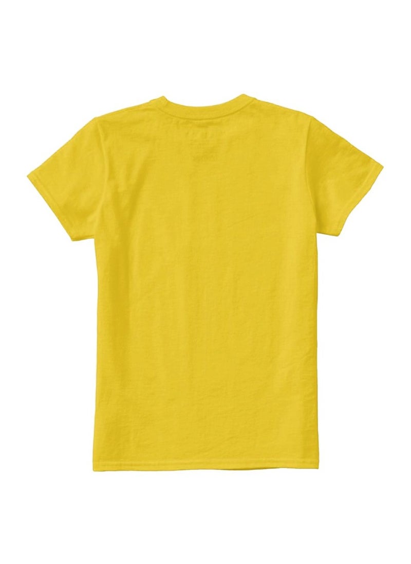 PRINTSHOP4ME - Adult Yellow Smiley Face T-Shirt Unisex Round Neck Short Sleeve Cotton T-Shirt-Soft And Comfortable Tshirt - Image 1