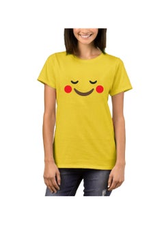 PRINTSHOP4ME Adult Yellow Smiley Face T-Shirt Unisex Round Neck Short Sleeve Cotton T-Shirt-Soft And Comfortable Tshirt  - Image 3