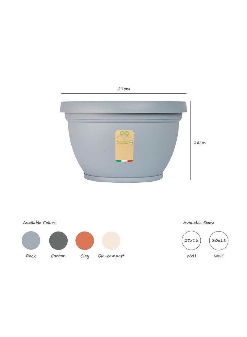 IDEL Indoor Outdoor Flower Pot for Plants, LIPARI+S Planter Pot 27.5cm & 30cm– 6L & 8.5L – Herbs, Succulents & Garden Décor – Durable Lightweight Plastic Plant Container - Made in Italy - by Idel - Image 5