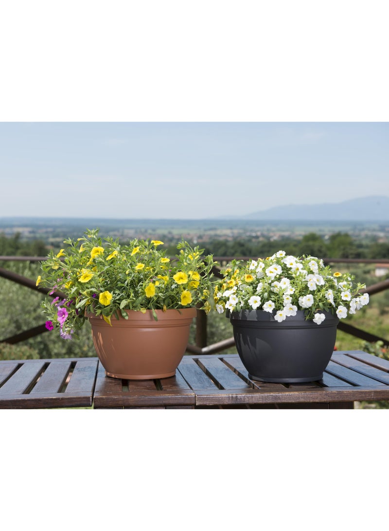 IDEL Indoor Outdoor Flower Pot for Plants, LIPARI+S Planter Pot 27.5cm & 30cm– 6L & 8.5L – Herbs, Succulents & Garden Décor – Durable Lightweight Plastic Plant Container - Made in Italy - by Idel - Image 3