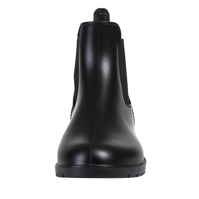 Asgard Women's Short Rain Boots Waterproof Black Elastic Slip On Ankle Booties, 6, Black - Image 3
