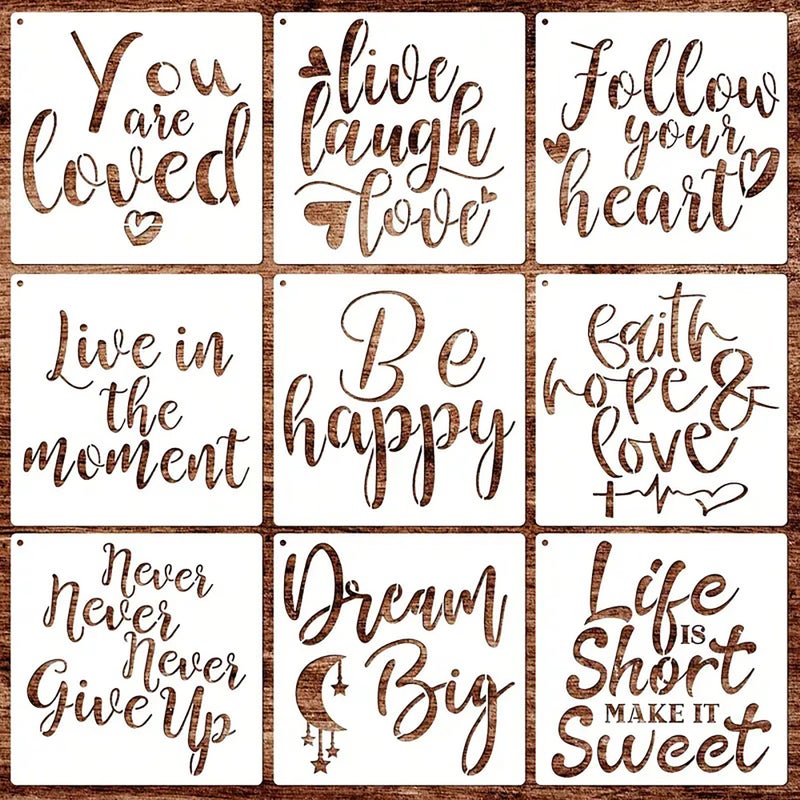Cliths Inspirational Quote Stencils for Painting on Wood Reusable Plastic Motivational Word Stencil Templates for DIY Crafts Wall Art Home Decor Craft Stencils - Image 1