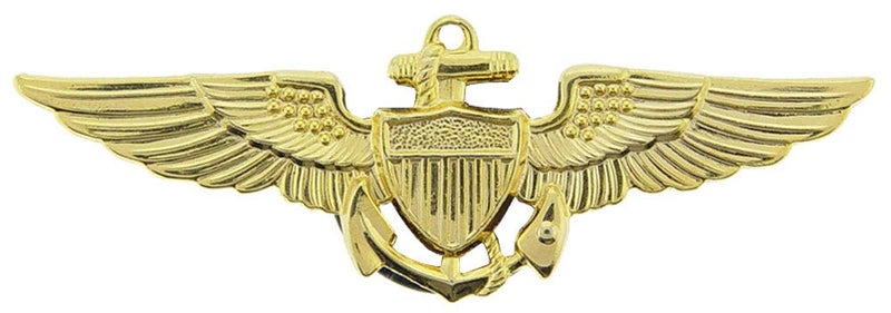 Artisan Owl Officially Licensed United States USMC & USN Aviator Gold Tone Large Wings Lapel Pin (Aviator Gold)