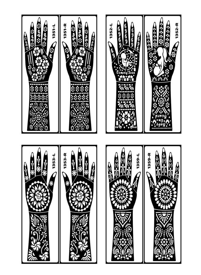 Komstec Wedding Bride and Mom-to-Be Mehndi Stencil Sticker Combo for Dual Occasion - Image 1