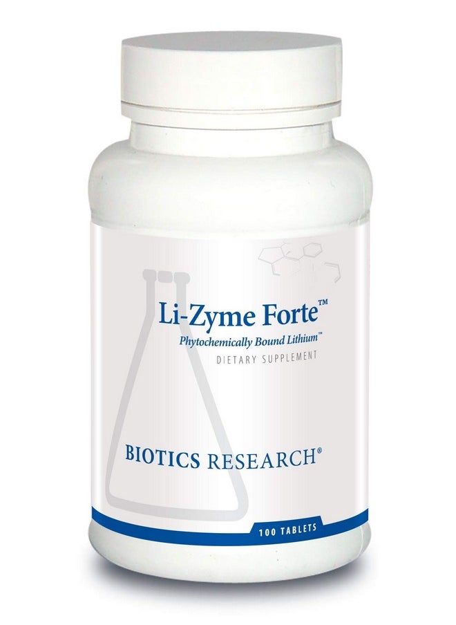 BIOTICS - Research Li Zyme Forte Plantsourced Phytochemically Bound Lithium. Supports Brain Function. Memory And Mood Support.100 Tablets - Image 1
