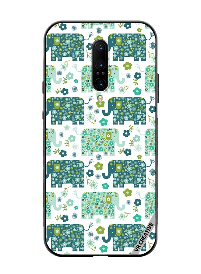 VR CREATIVE Protective Case Cover For OnePlus 7 Pro Cute Elephant Green Design Multicolour - Image 1