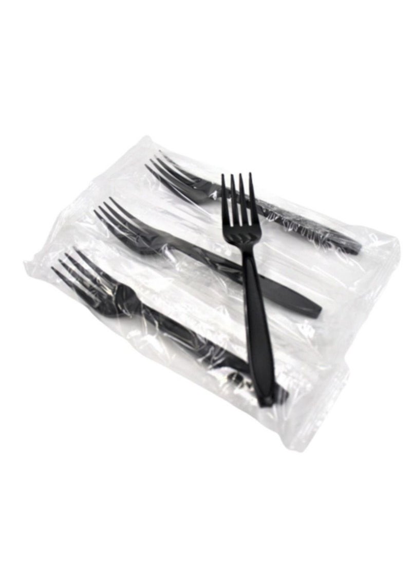 Black coated fork, 50 pieces