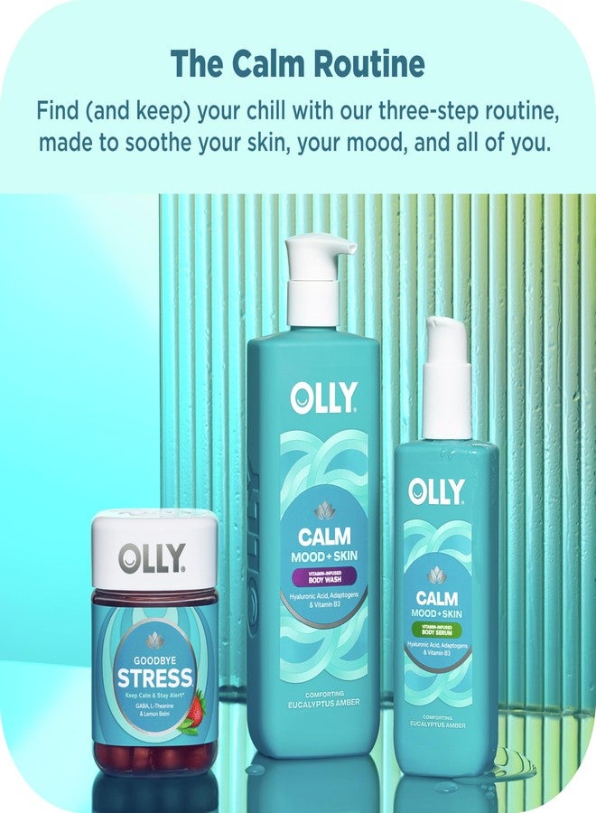 لوشن الجسم OLLY Calm - سيروم مع حمض الهيالورونيك، ومواد مُكيّفة، وفيتامين B3 - منظف مغذي لإصلاح حاجز البشرة، وترطيب عميق، برائحة الأوكالبتوس والعنبر، 8 أونصة - Image 4