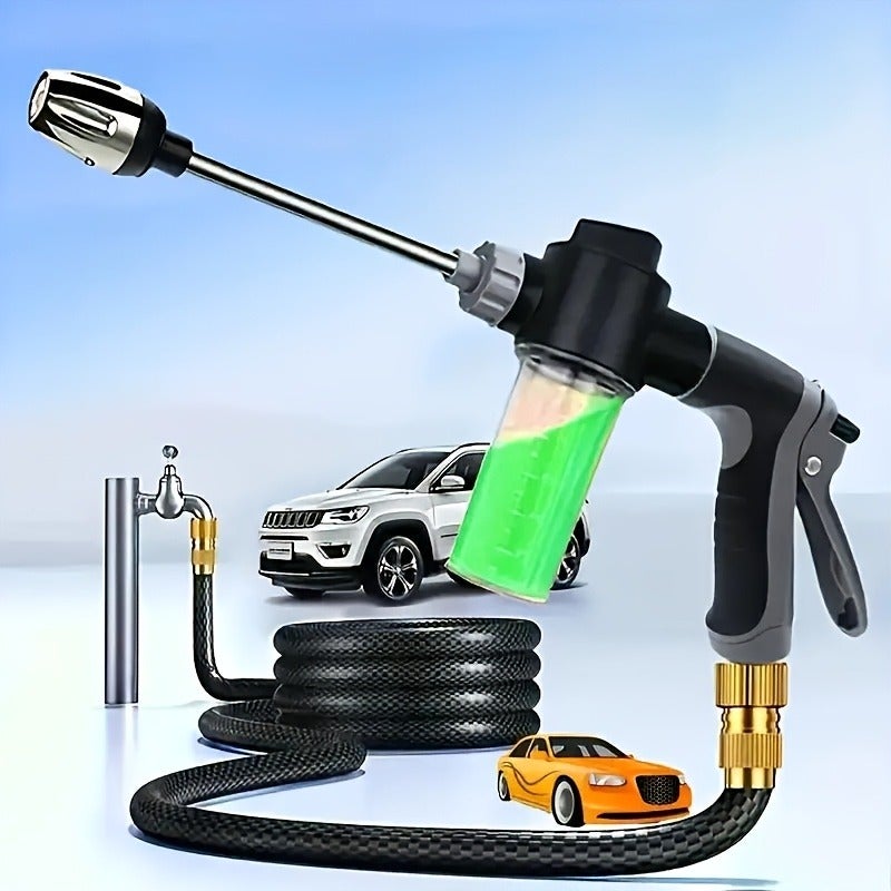 PETO 2-Piece Garden Watering Gun Set: Long Rod Water Gun & Foam Pot, Portable Irrigation Sprayer for Car Washing and Garden Cleaning, Easy to Install, Water-Saving - Image 1