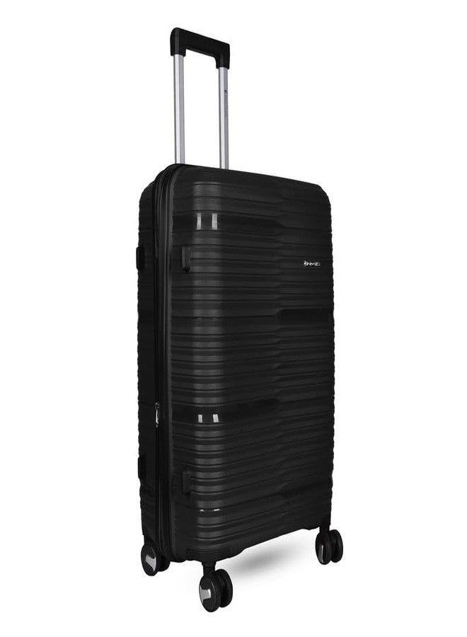 Polo Class Trolley Bag 24 INCH with Vanity Trolley Bag | Polypropylene Material with 360-Degree Rotating Wheels | Number Lock & Securitec Zipper -Black - Image 4