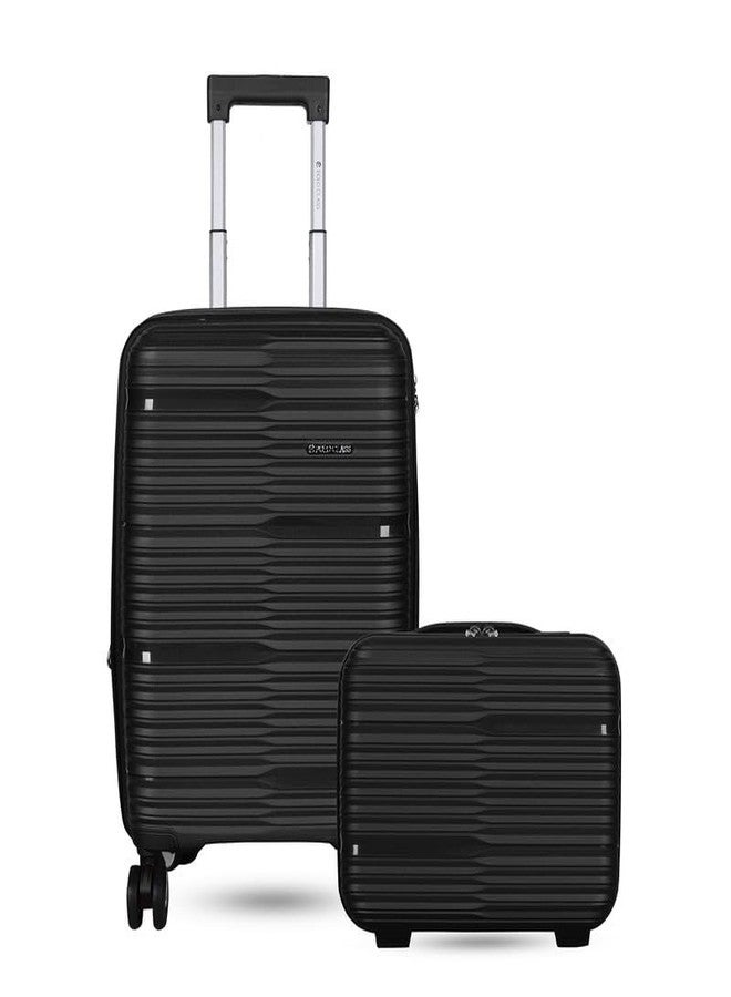 Polo Class Trolley Bag 24 INCH with Vanity Trolley Bag | Polypropylene Material with 360-Degree Rotating Wheels | Number Lock & Securitec Zipper -Black - Image 1